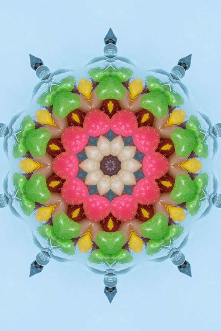 Foto gratuito arte de mandala fondo de patrón de colores