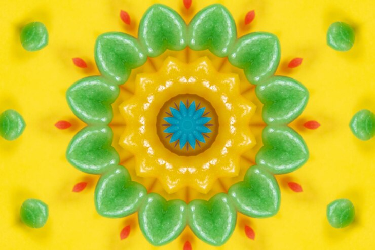 Foto gratuito arte de mandala fondo de patrón de colores