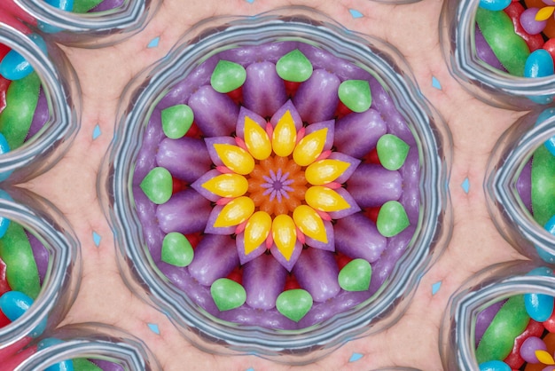 Foto gratuita arte de mandala fondo de patrón de colores