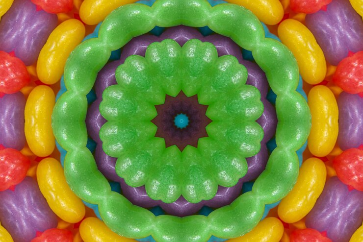 Foto gratuito arte de mandala fondo de patrón de colores
