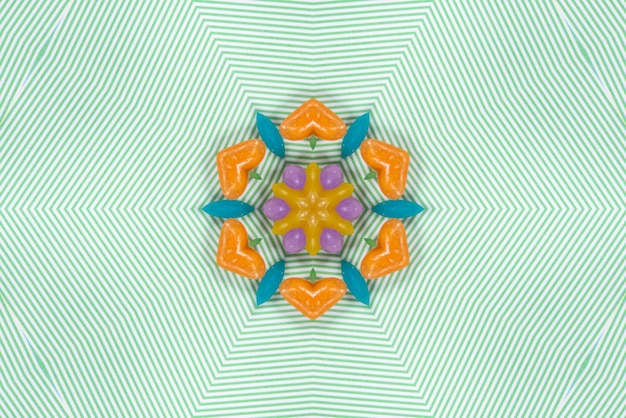 Foto gratuita arte de mandala patrón de colores de fondo 3d