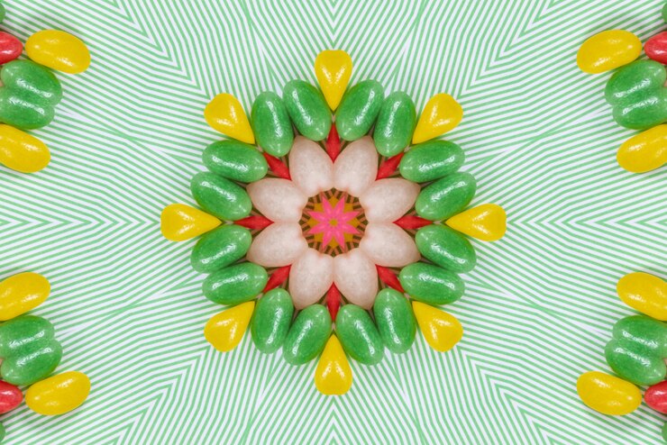 Foto gratuito arte de mandala patrón de colores de fondo 3d