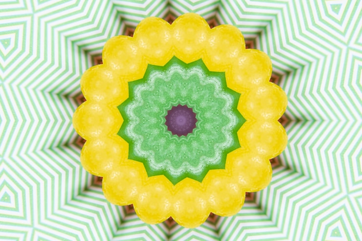 Foto gratuito arte de mandala patrón de colores de fondo 3d