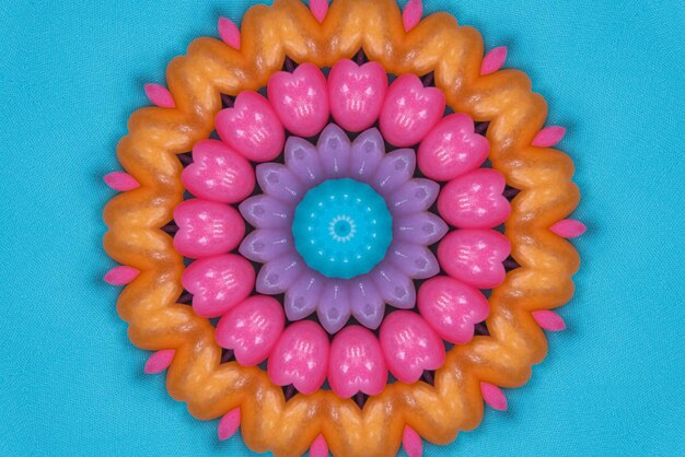 Arte de mandala Patrón de colores de fondo 3D