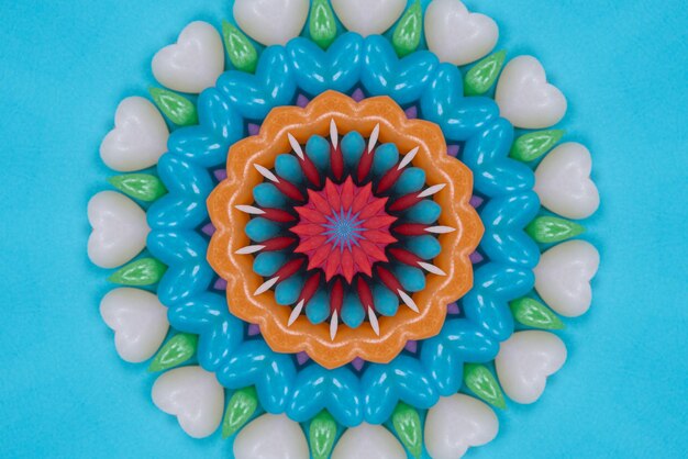 Arte de mandala Patrón de colores de fondo 3D