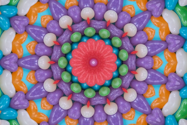 Foto gratuita arte de mandala patrón de colores de fondo 3d