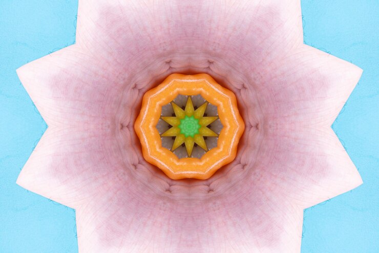 Foto gratuito arte de mandala patrón de colores de fondo 3d