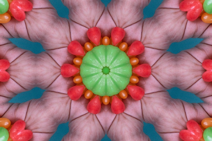 Foto gratuito arte de mandala patrón de colores de fondo 3d