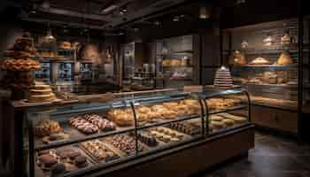 Foto gratuita artículo de pastelería al horno en un estante de madera rústica generado por ia