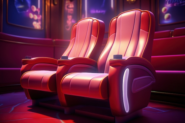 Foto gratuita asientos de cine en 3d