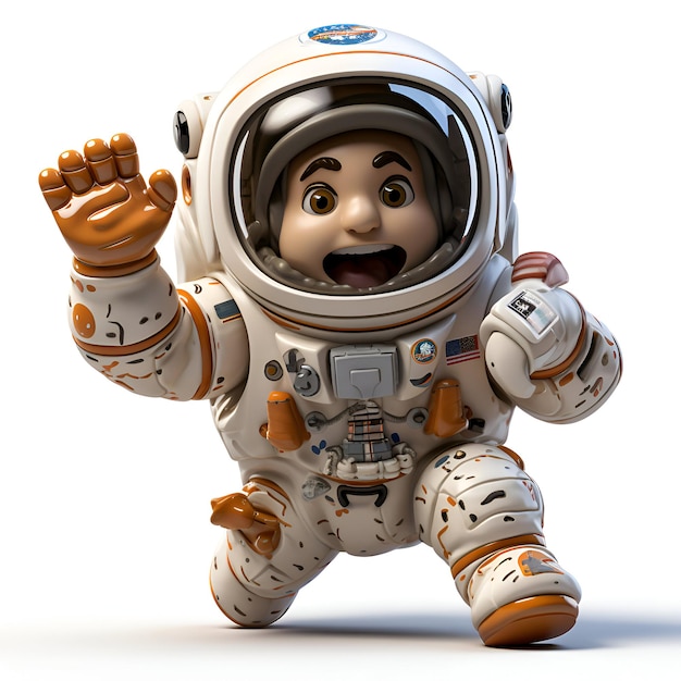 Foto gratuita astronauta de dibujos animados con el pulgar hacia arriba gesto ilustración 3d
