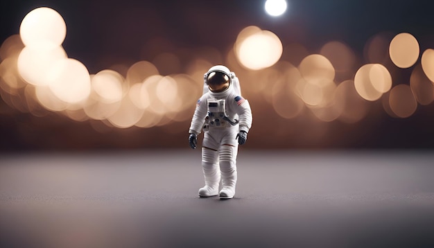 Foto gratuita astronauta de pie sobre un fondo oscuro renderizado en 3d