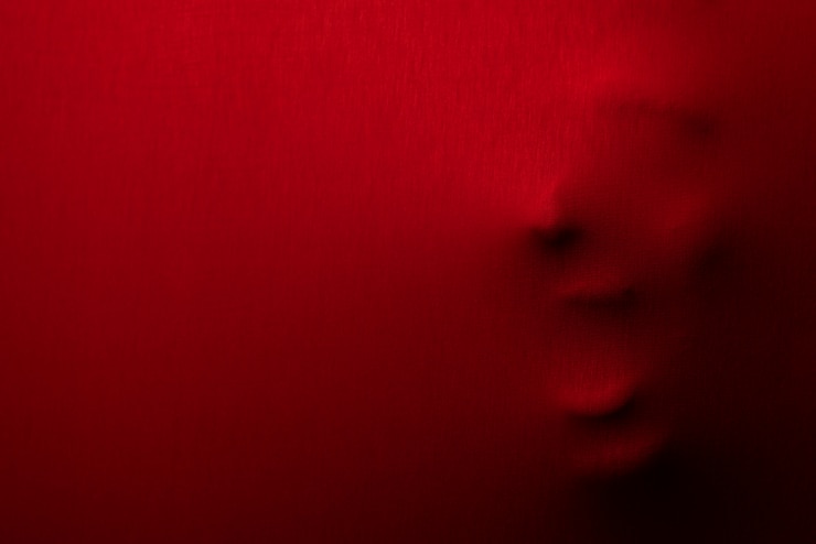 Foto gratuito aterradora silueta adulta gritando en el estudio