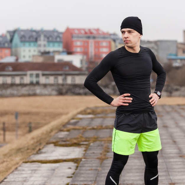 Atleta en ciudad