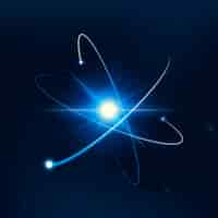 Foto gratuita atom ciencia biotecnología azul neón gráfico