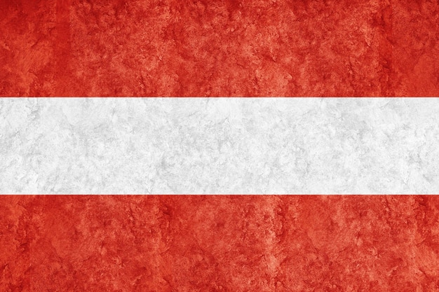 Austria Bandera metálica, bandera texturizada, bandera grunge