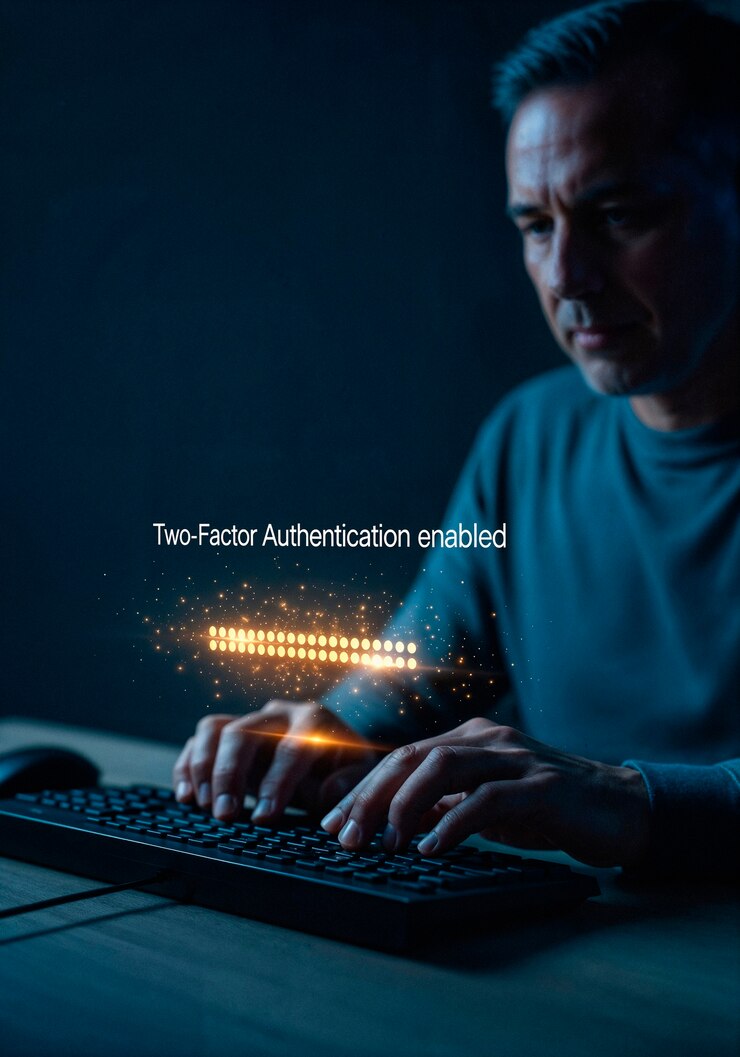 Foto gratuito autenticación de dos factores activada