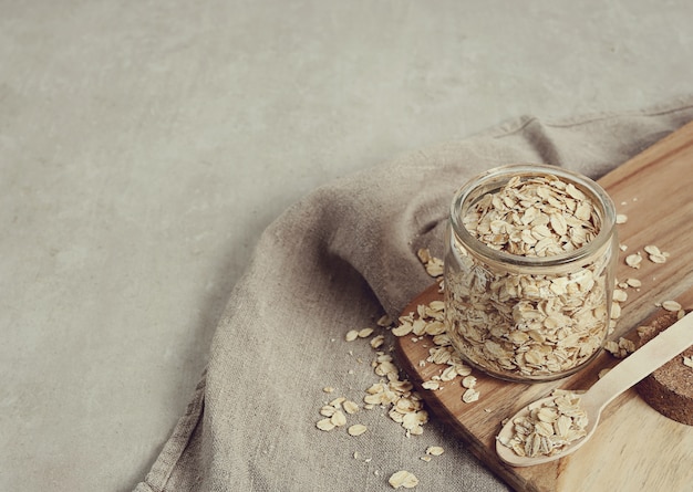 Avena en un frasco