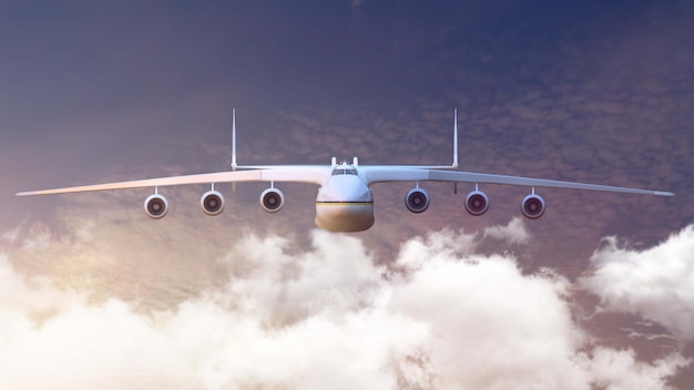 Foto gratuita avión an225 3d render ilustración