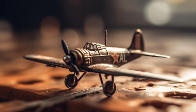 Avión de combate militar volador en exhibición aérea peligrosa generada por IA