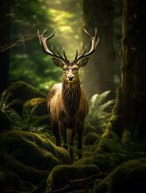 Avistamiento de alces salvajes en la naturaleza.