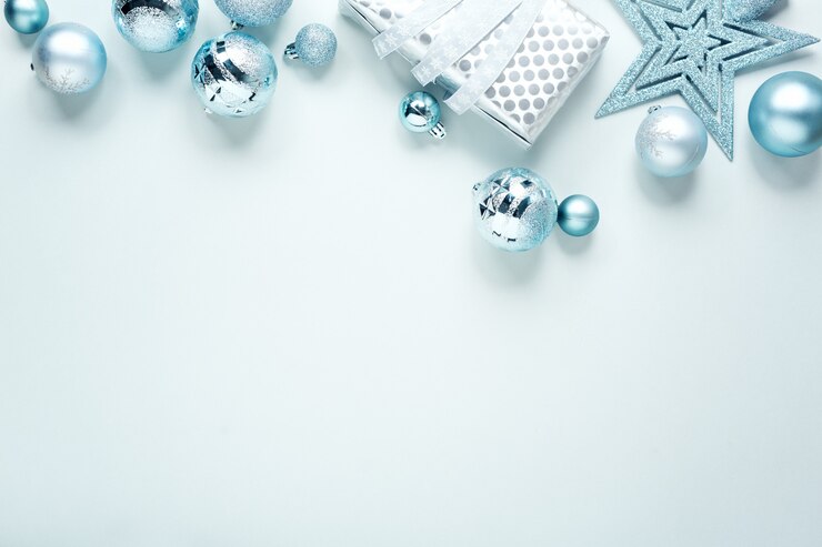 Foto gratuito azul navidad lay flat