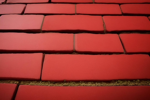 Foto gratuita azulejos rojos en un piso con una línea de ladrillos rojos.