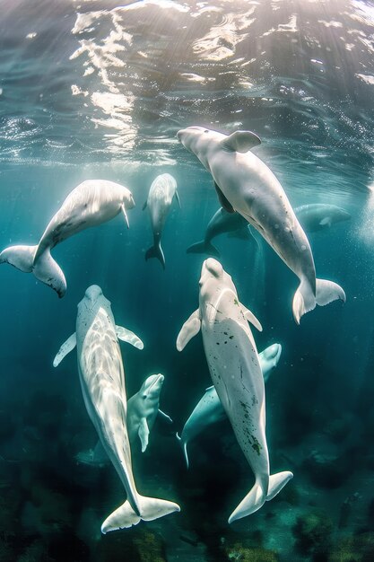 Foto gratuita una ballena fotorrealista cruzando el océano