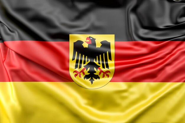 Bandera de Alemania con el escudo de armas