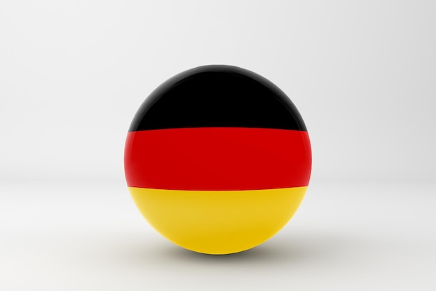 Foto gratuita bandera de alemania en fondo blanco