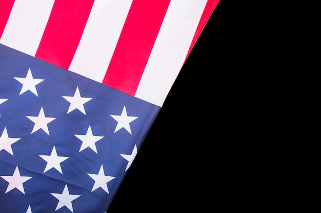 Bandera americana con copyspace negro