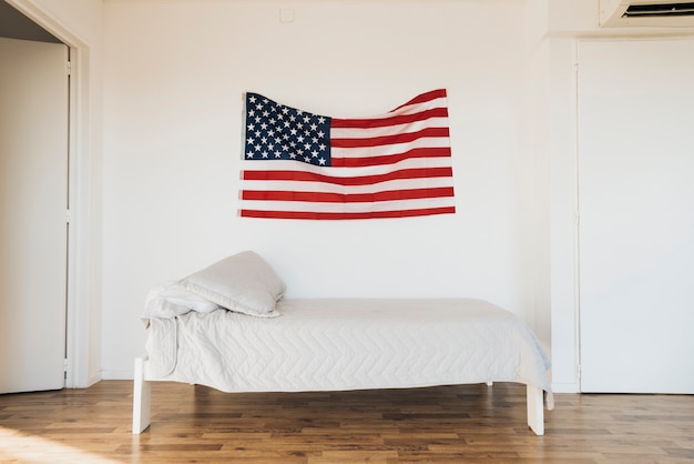 Foto gratuita bandera americana en la pared