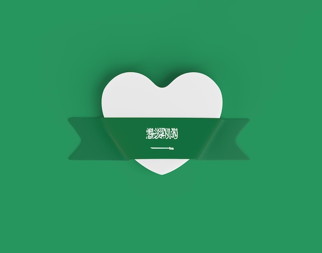 Foto gratuita bandera de arabia saudita bandera del corazón