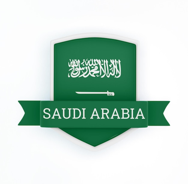 Foto gratuita bandera de arabia saudita con pancarta