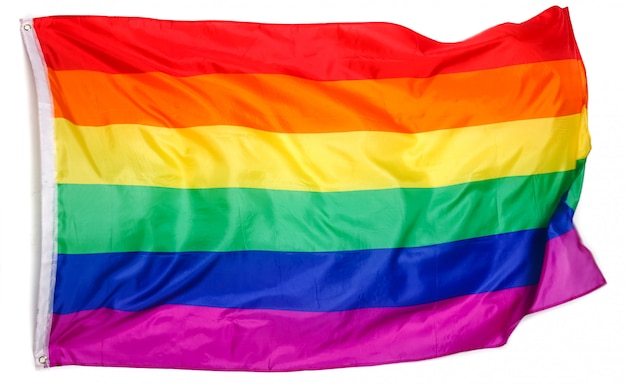 bandera del arco iris en blanco