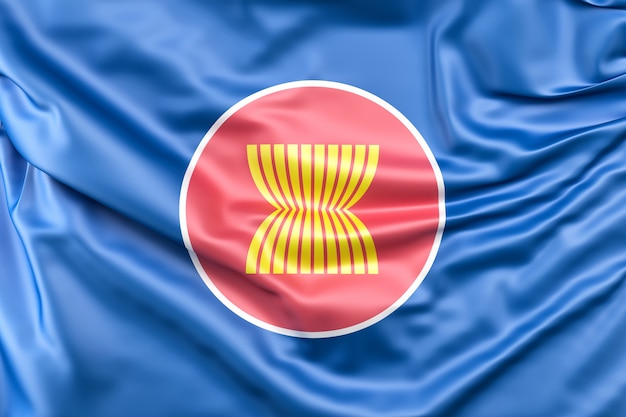 Foto gratuita bandera de la asociación de naciones del sudeste asiático (asean)