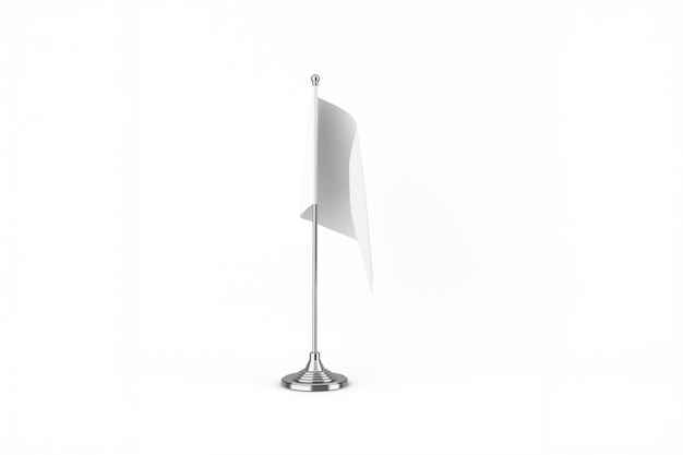 Bandera blanca aislada en blanco