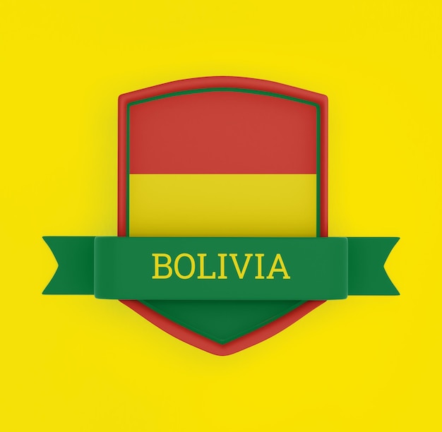 Bandera de Bolivia con estandarte