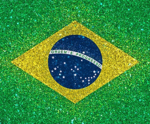 Foto gratuita bandera de brasil con efecto de brillo