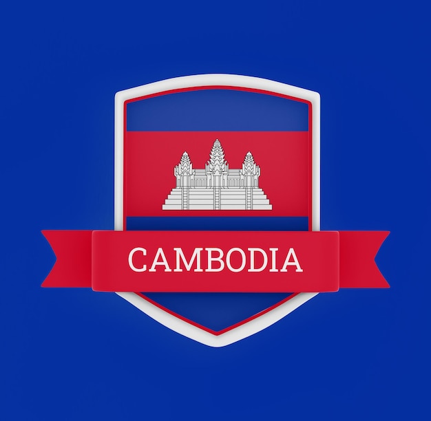 Foto gratuita bandera de camboya con banner