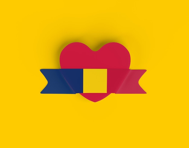 Bandera de Chad Bandera de corazón