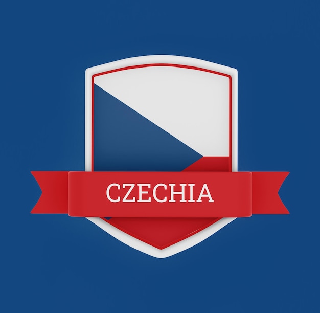 Foto gratuita bandera de chequia con estandarte
