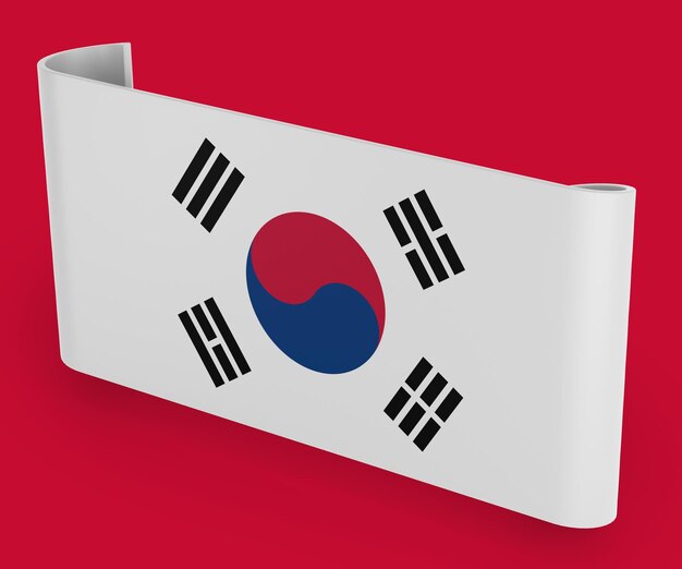 Bandera de la cinta de la bandera de Corea del Sur