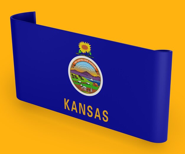 Bandera de la cinta de la bandera de Kansas