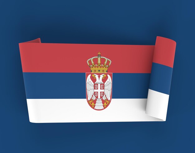 Bandera de la cinta de Serbia