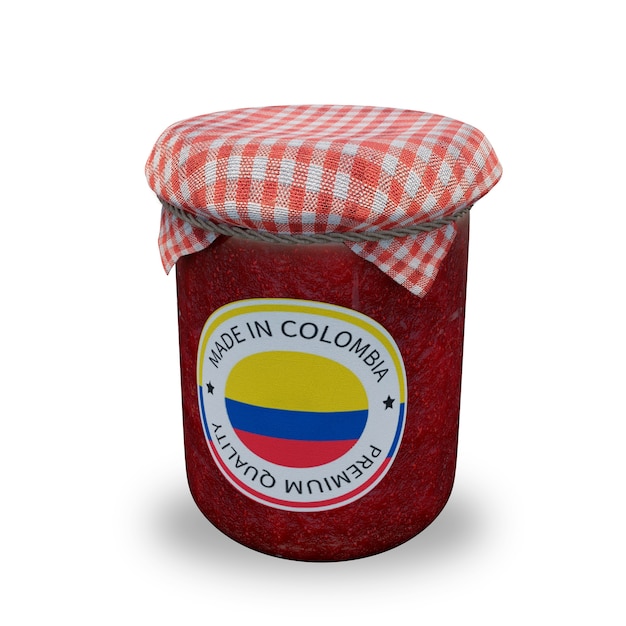 Bandera colombiana en envases de mermelada