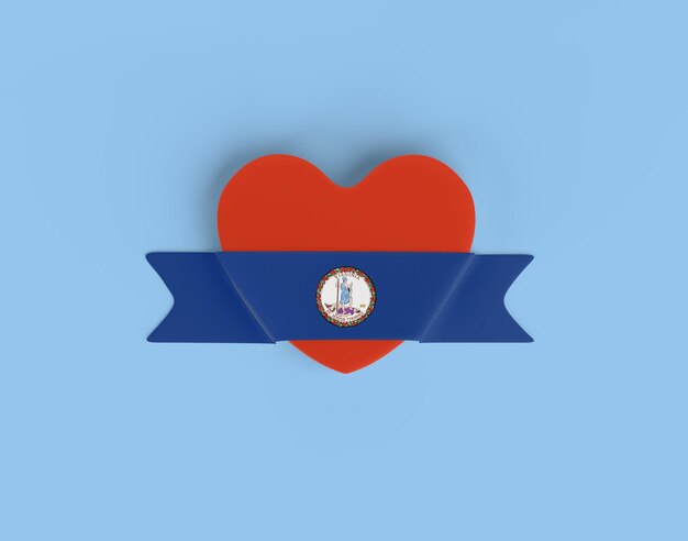 Bandera del corazón de la bandera de Virginia