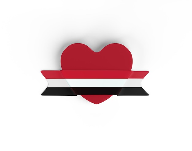 Foto gratuita bandera del corazón de la bandera de yemen