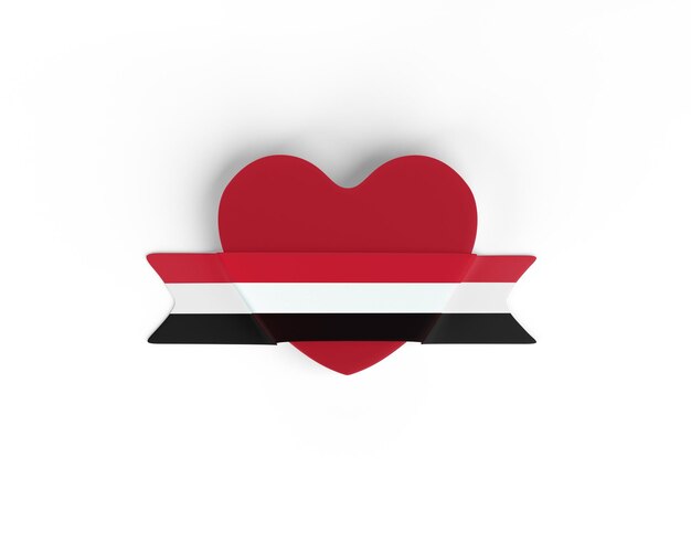 Bandera del corazón de la bandera de Yemen