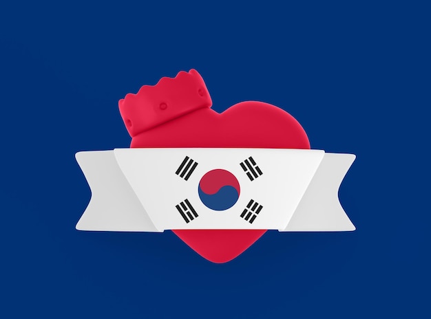 Bandera del corazón de Corea del Sur